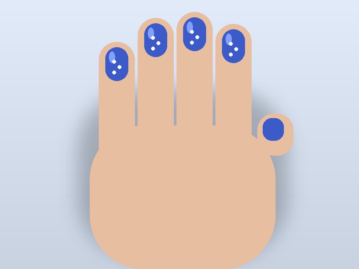 Azul com bolinhas brancas