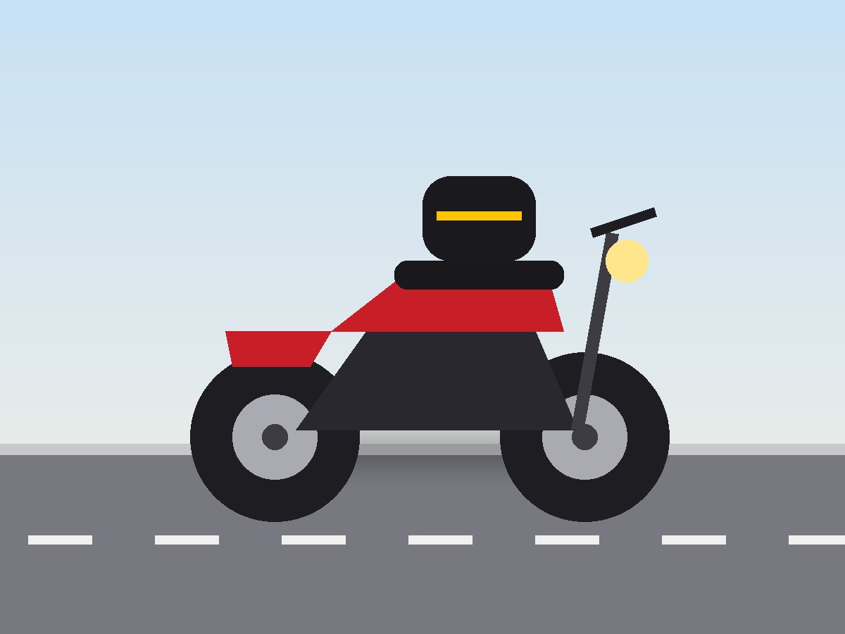 Moto vermelha com capacete no banco