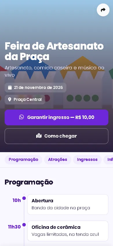 Página de exemplo: Feira do bairro: tudo no cartaz